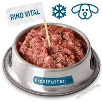 BARF Frostfleisch für Hunde - Rind Vital mit Rinderherzen sowie Obst und Gemüse